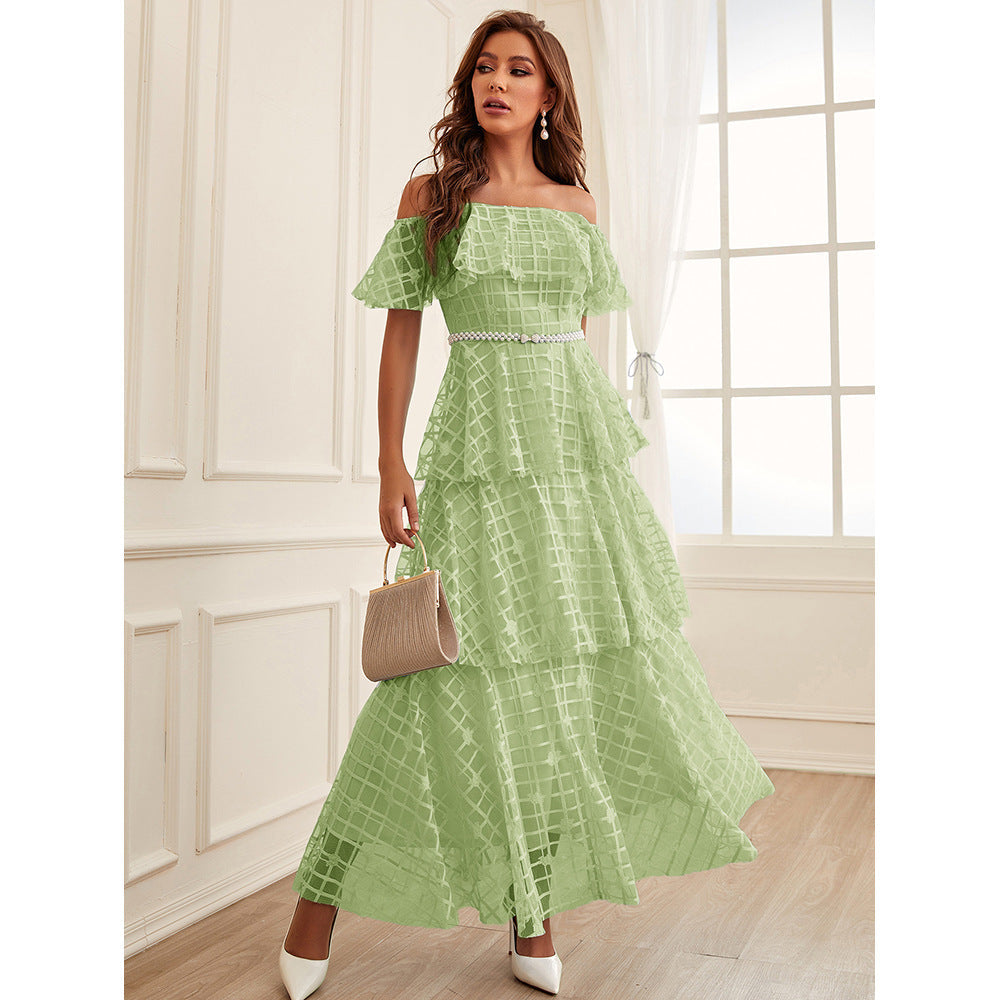 Maxi Dress High Waist off Neck Slim Chic Dress