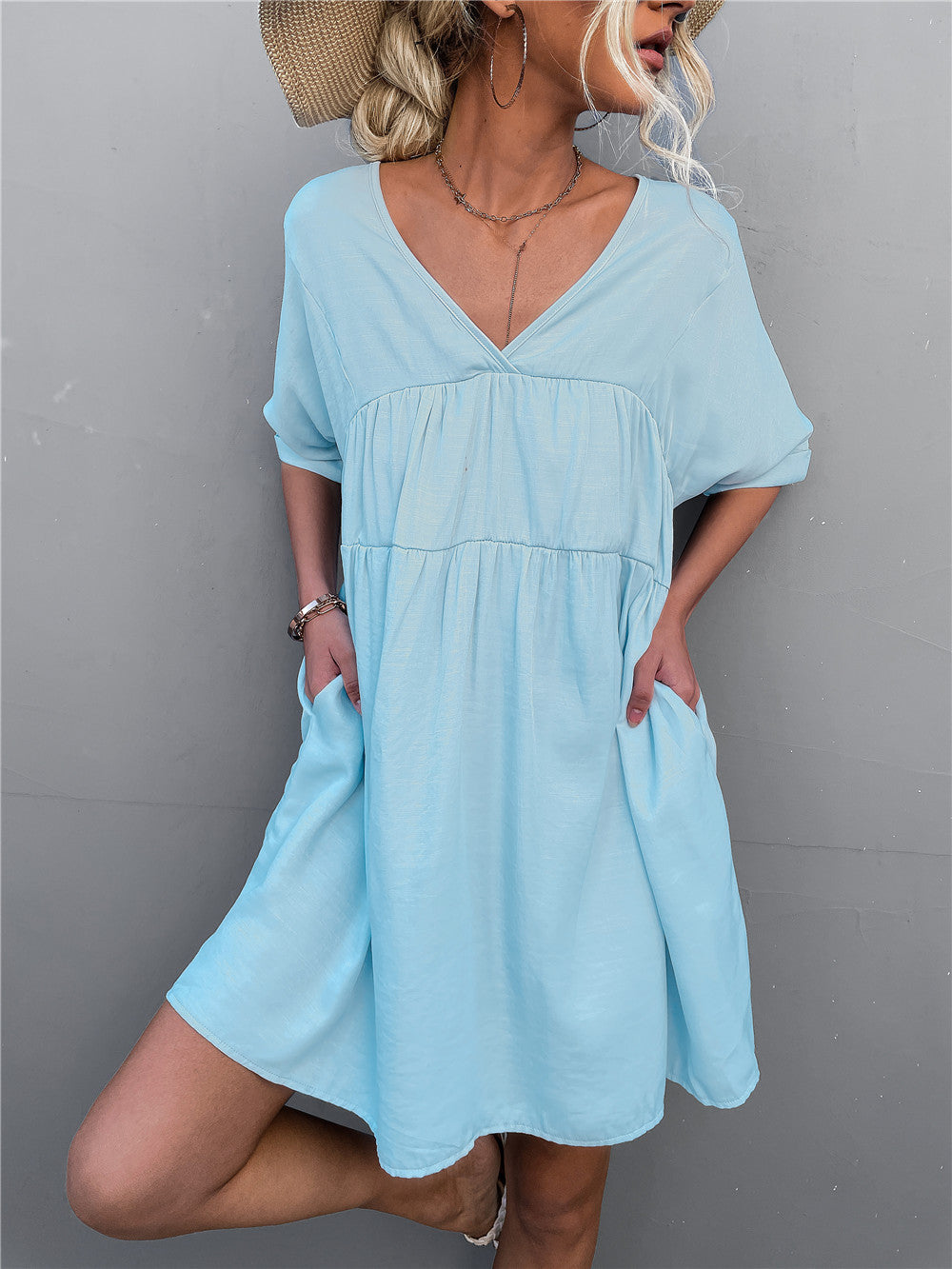 To Cheers Summer Pocketed Tassel Dress Ocean FINAL
