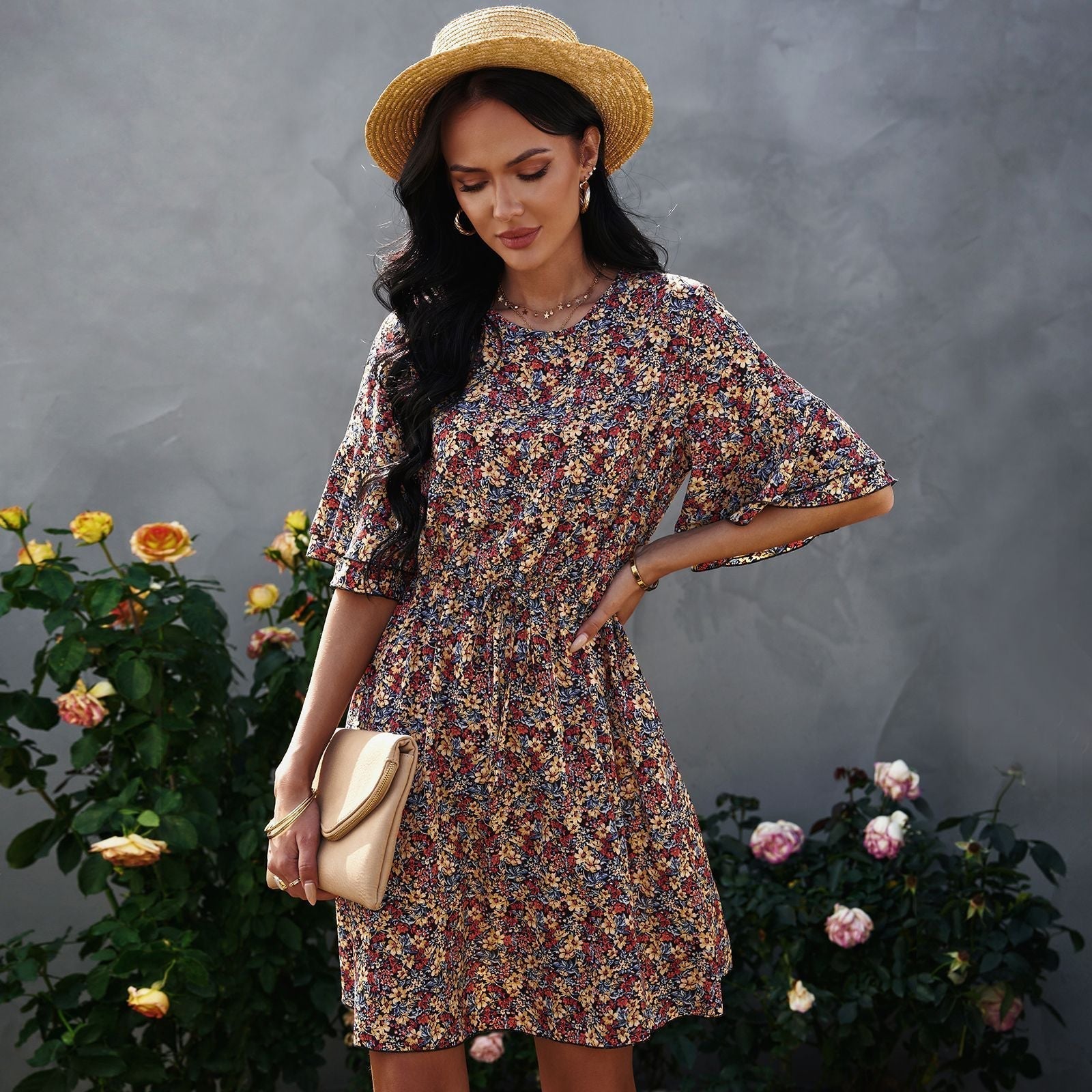 Lainie Botanical Tie Dress