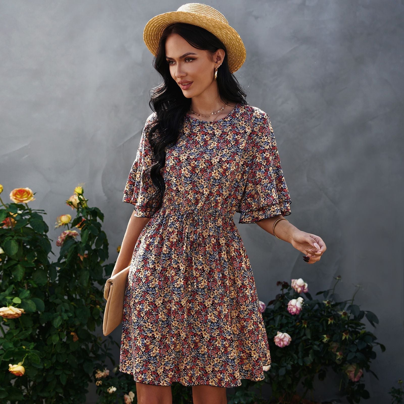 Lainie Botanical Tie Dress