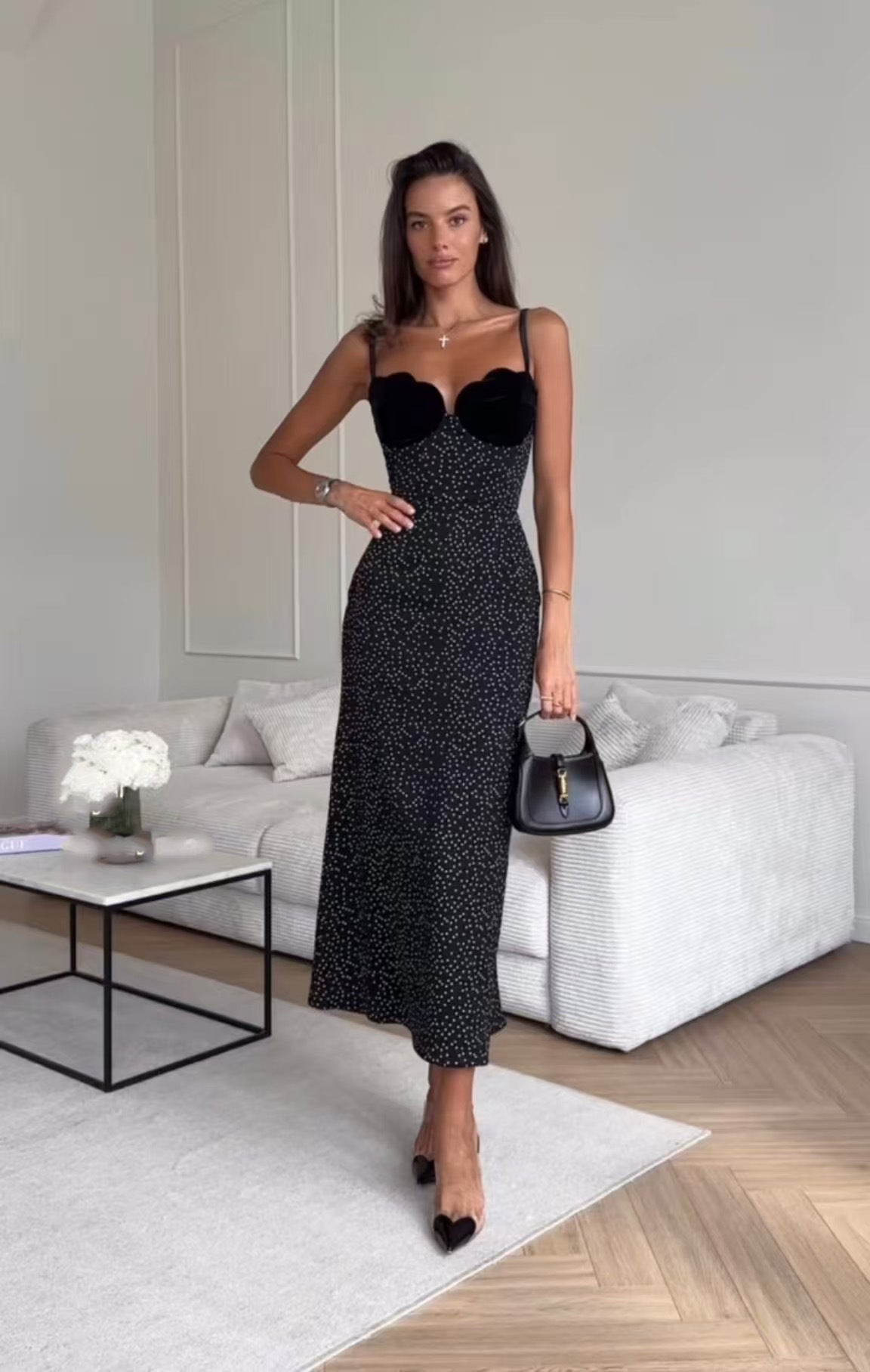 Midi Inkwave Dress Black