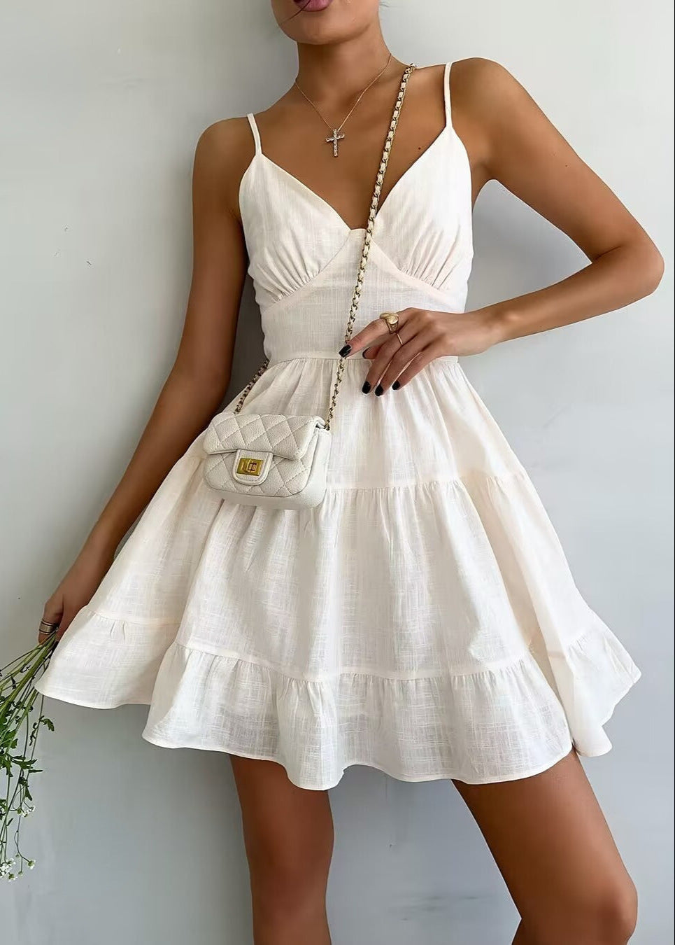 TieRed Strappy Mini Dress