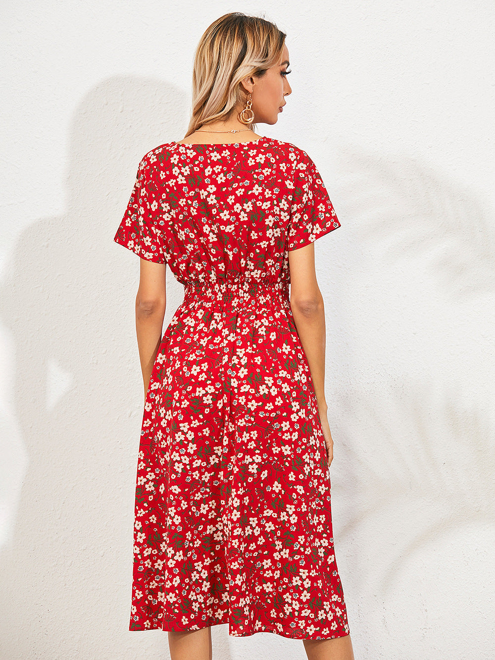 Theodora Botanical Ruffle Mini Dress FINAL