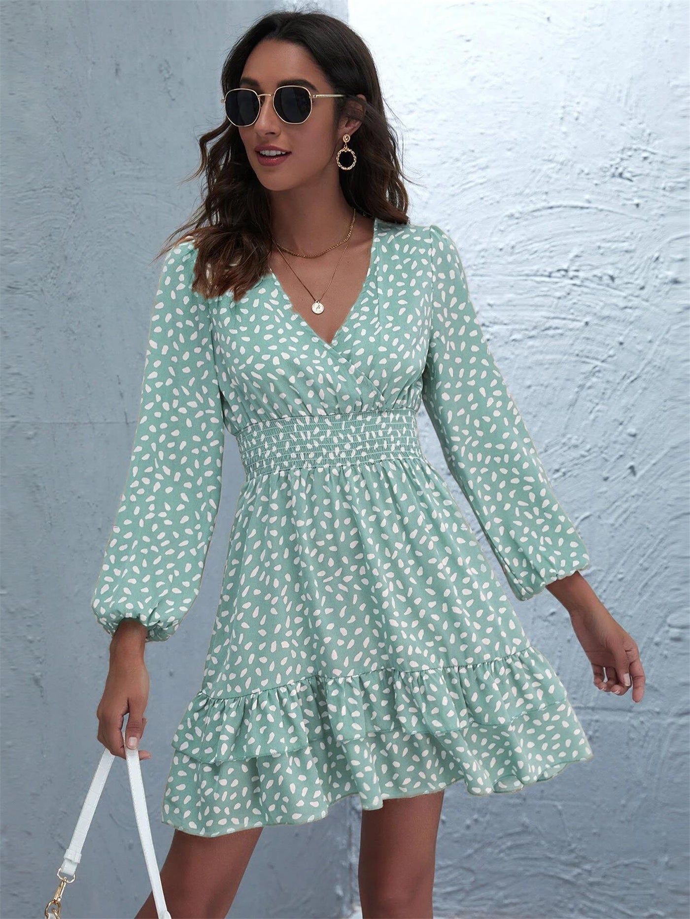 Metallic Cassy Detailed Mini Dress Teal FINAL