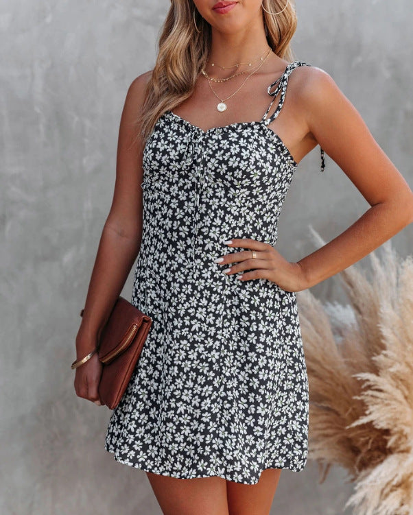 Avril Bloom Smocked Tie Mini Dress FINAL