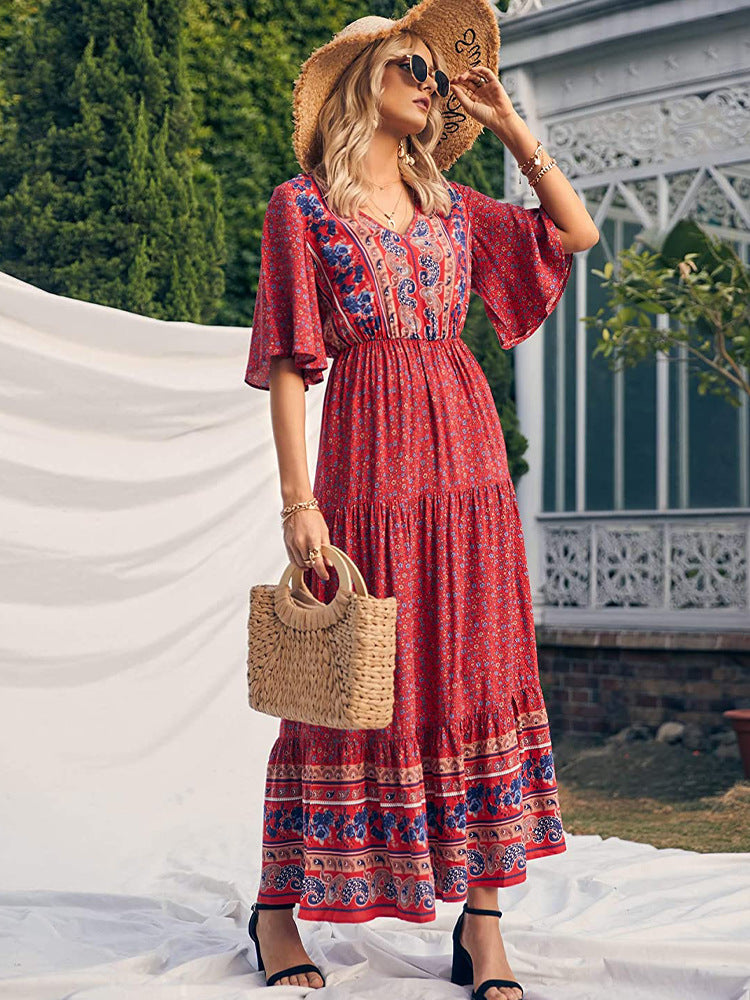 Printed Jayleen Smocked Midi Dress FINAL