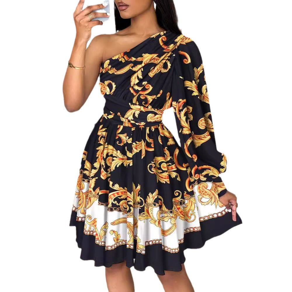 Teresa Timeless Women's Asymmetric Botanical Mini Dress Boutique Collection
