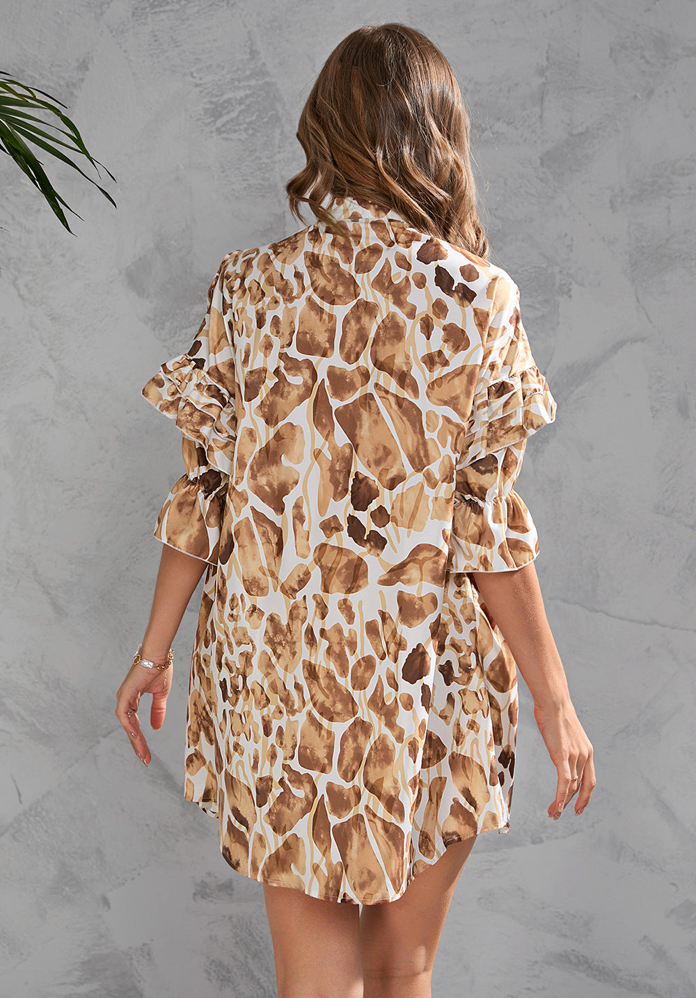Printed Hilltop Button Down Shirt Dress