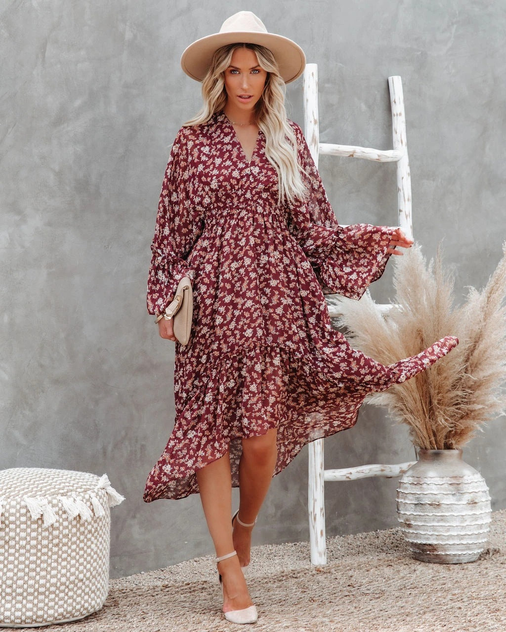 Brookings Flower Shimmer Midi Dress FINAL