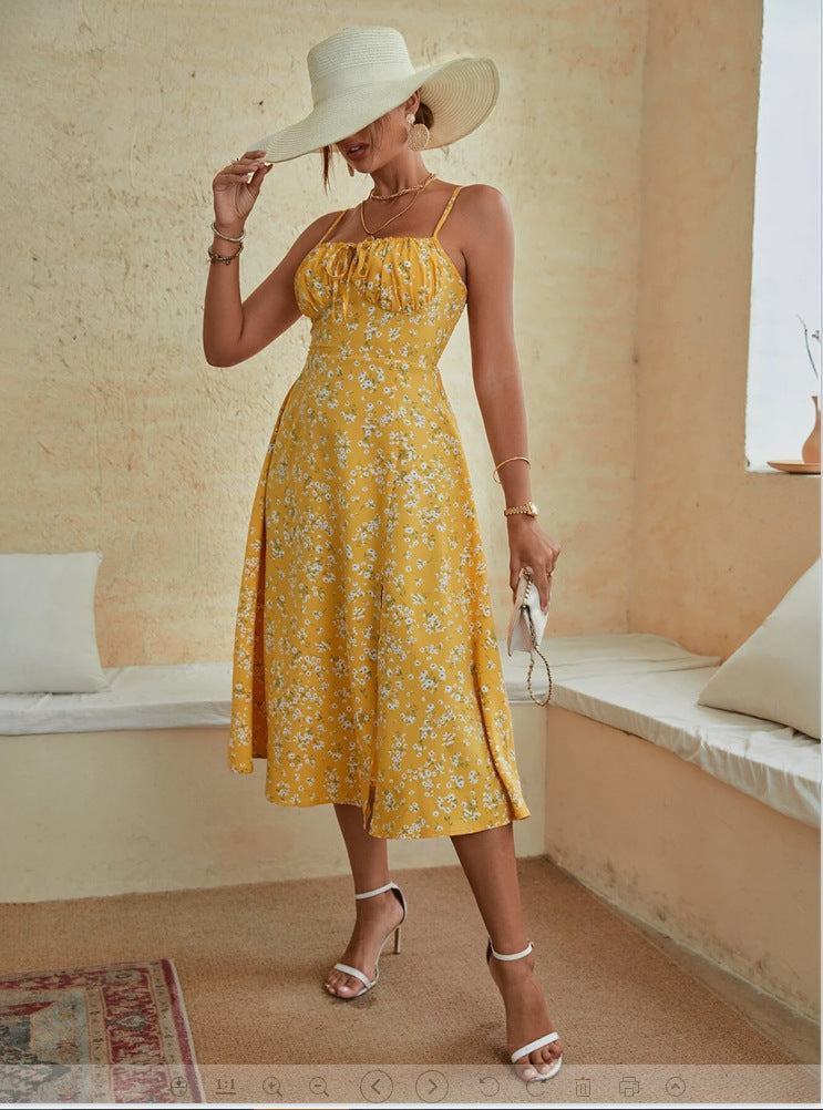 Asymmetrical Truji Lace Midi Dress