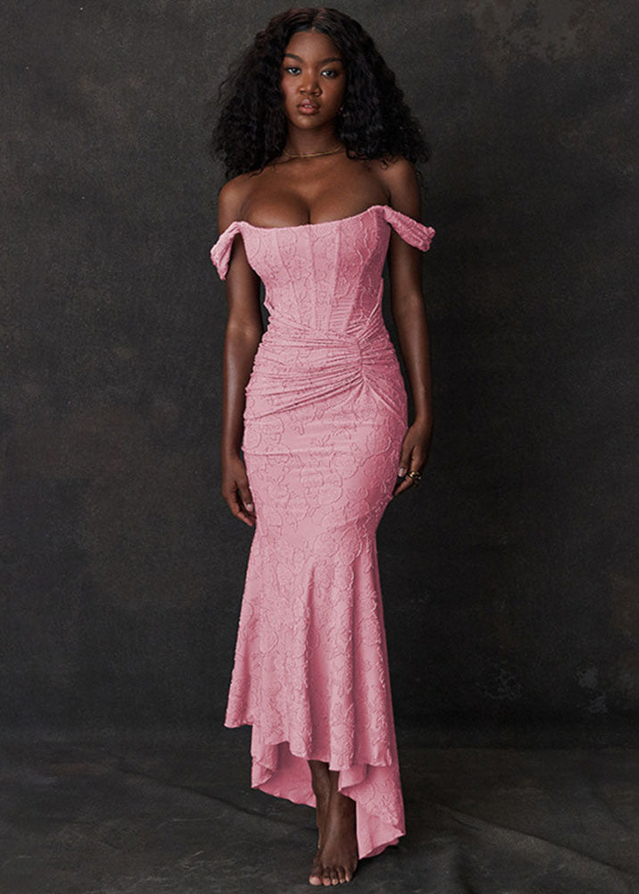 - Rosalie Off-Shoulder Lace Mermaid Dress