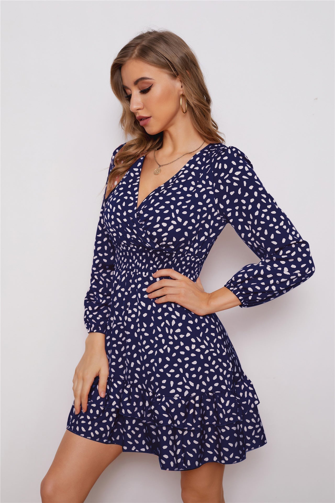 Smocked Delaney Polka Dot Ruffle Dress