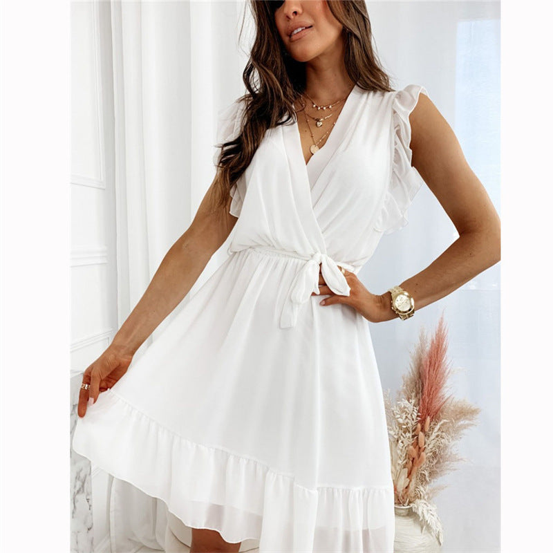 Cotton Rafi Pocketed Puff Sleeve Babydoll Tunic Off White