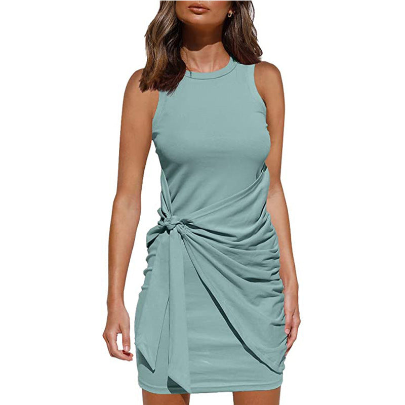 Exclusive Rosalía Women's Sleeveless Twisted Draped Mini Dress Everyday Luxe Edit