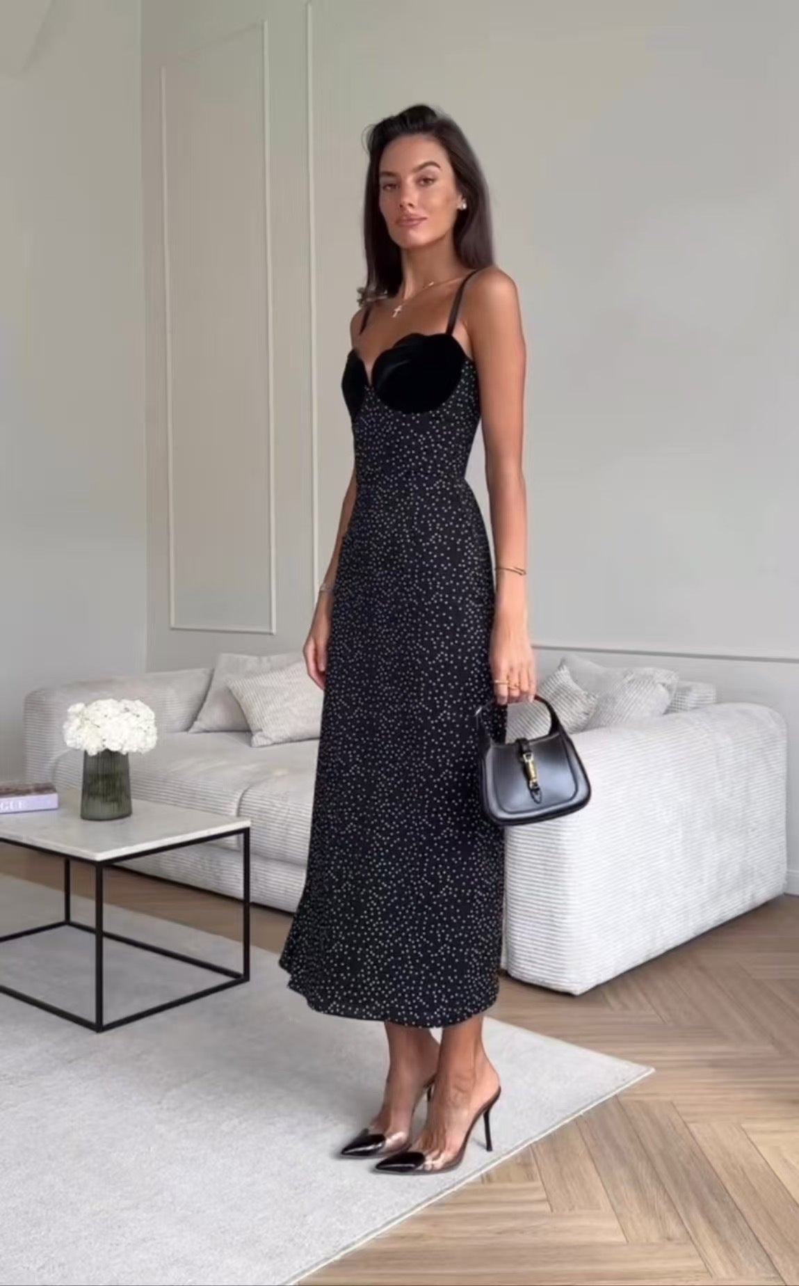 Midi Inkwave Dress Black