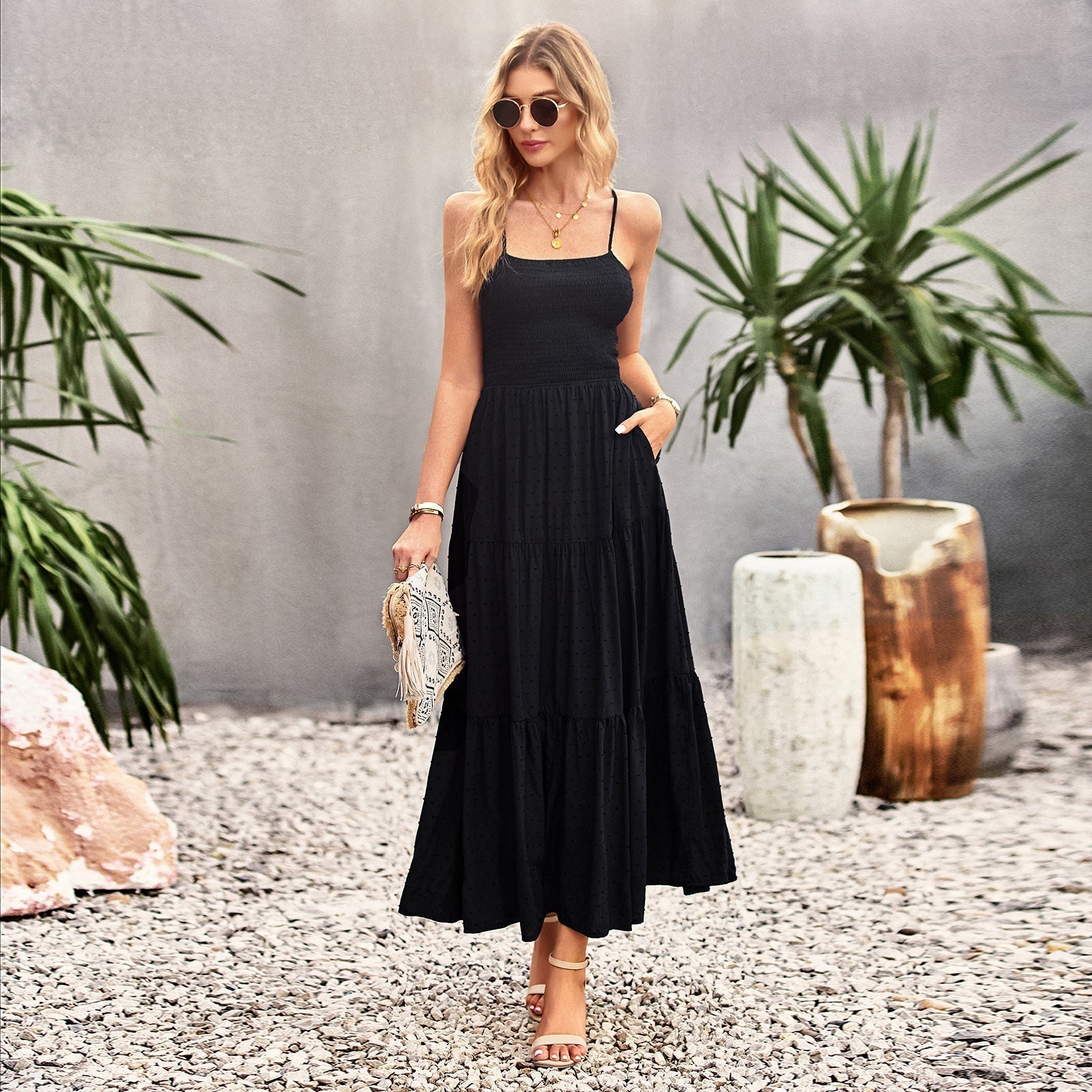 Solid Color Dress Chic Dress Maxi Dress