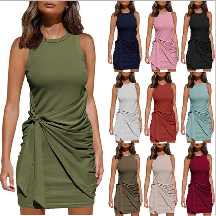 Exclusive Rosalía Women's Sleeveless Twisted Draped Mini Dress Everyday Luxe Edit