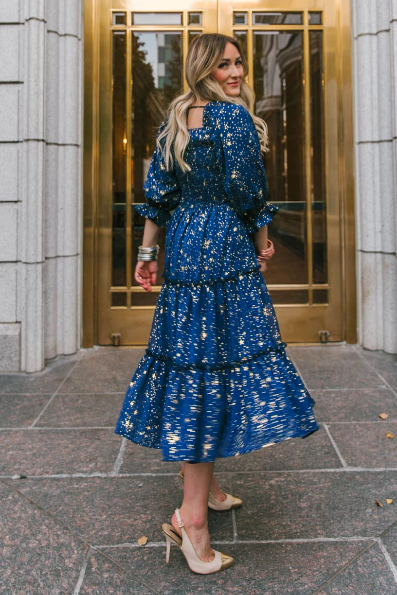 Printed Rivermark Ruffle Tiered Dress