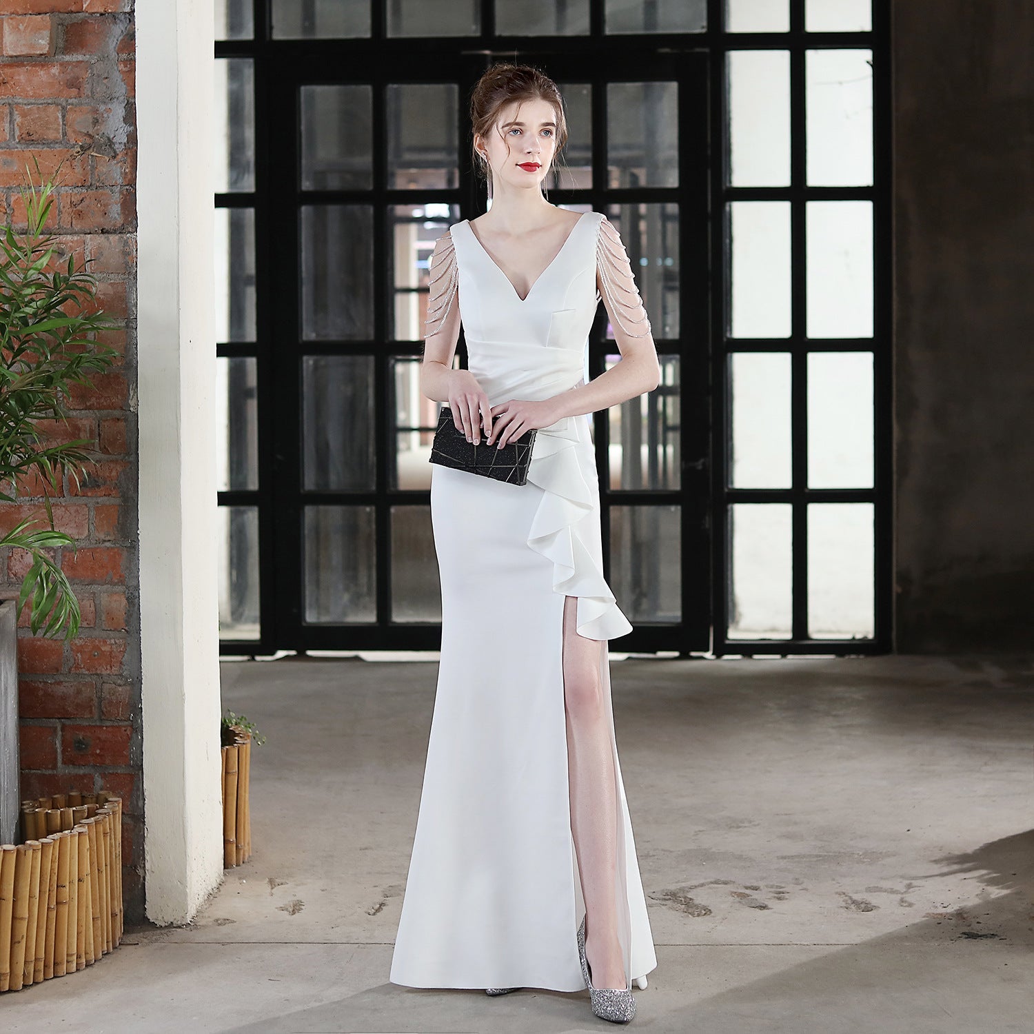 Toast Dress Bride Extended Sling Appreciation Dinner Slim-Fit Fishtail Wedding Car Model Exhibition Dress