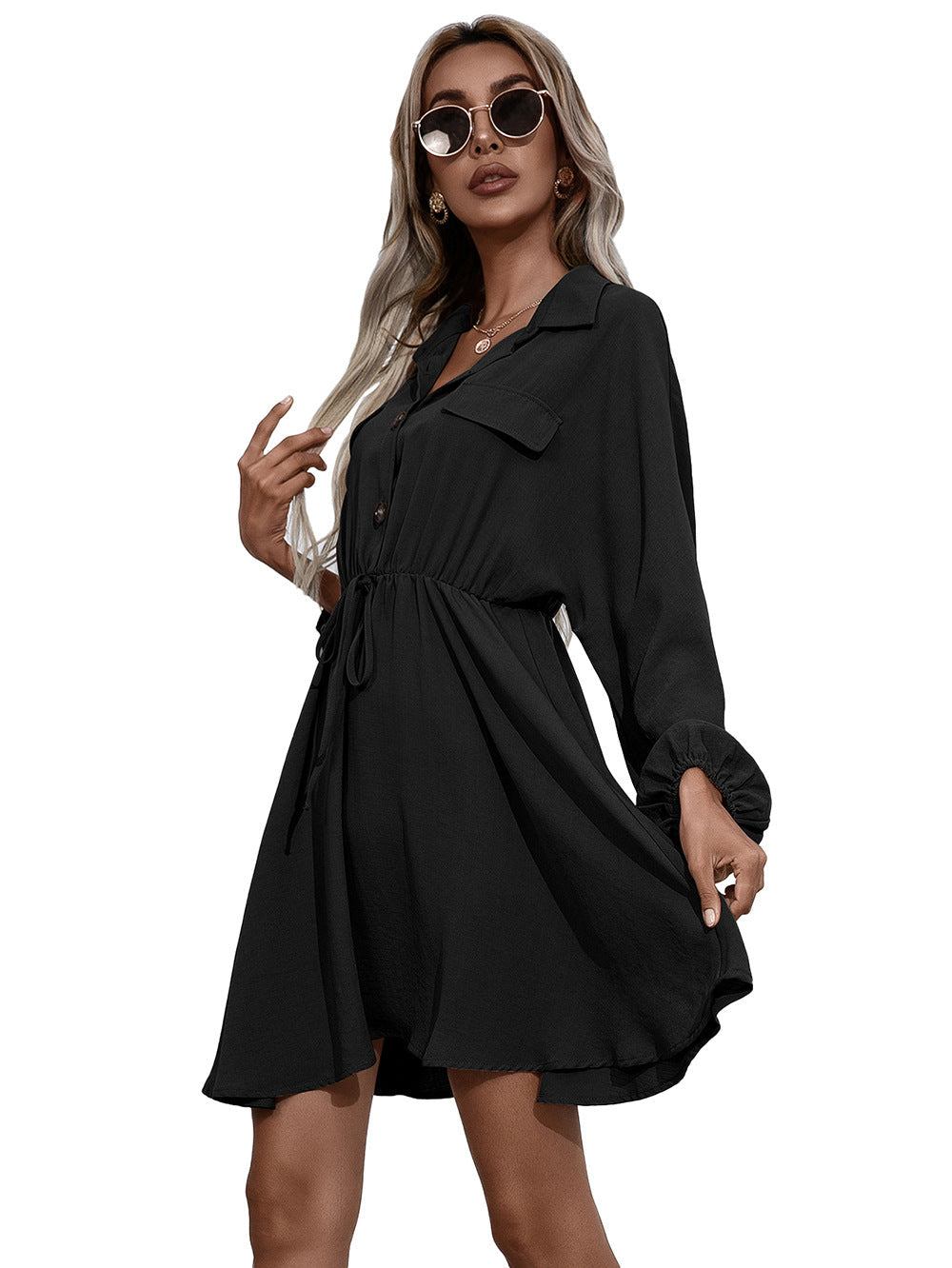 Cotton Remy Pocketed Shirt Dress Ink FINAL