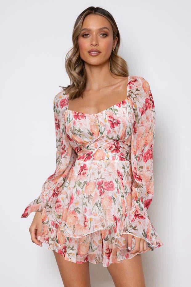 Esperanza Botanical Adjustable Balloon Sleeve Dress