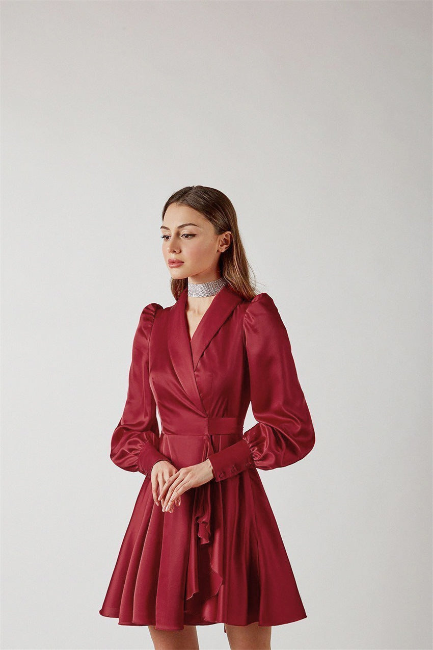 And Meet Greet Satin Drape Dress Wine
