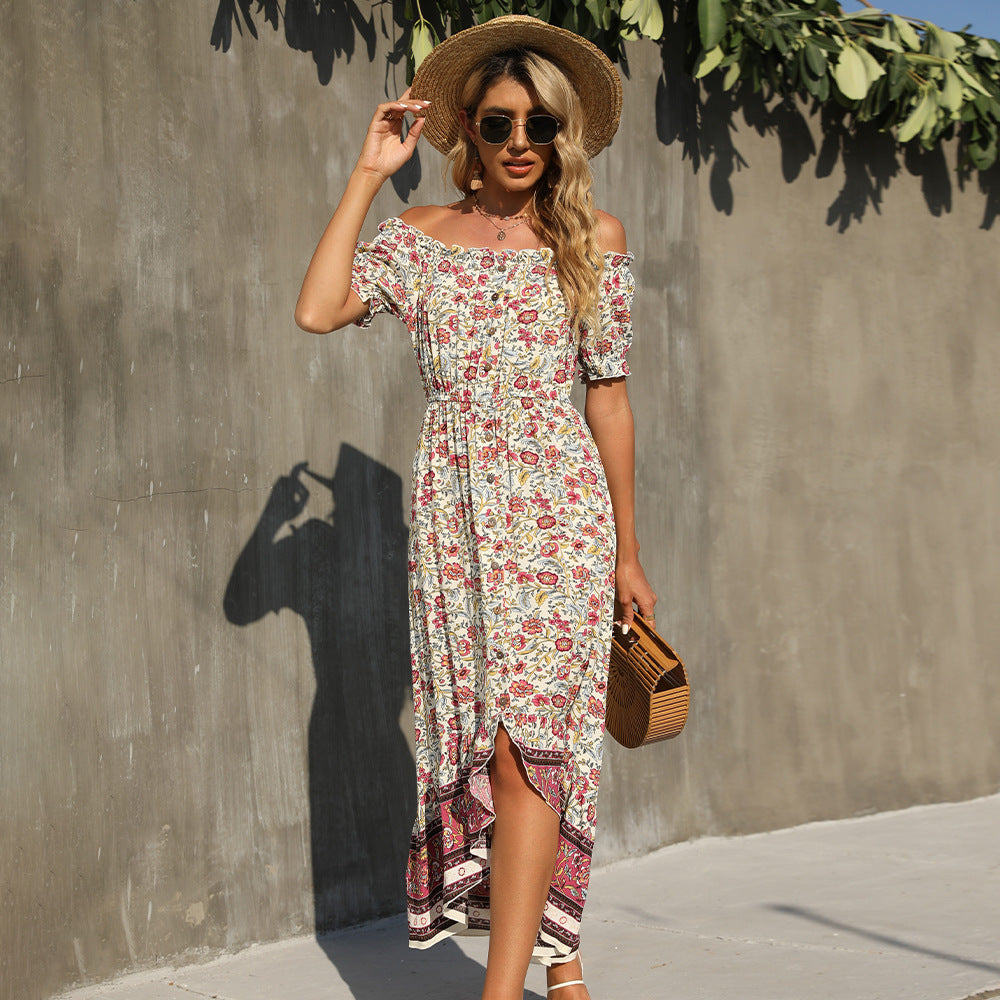 Smocked Forster Off The Shoulder Midi Dress
