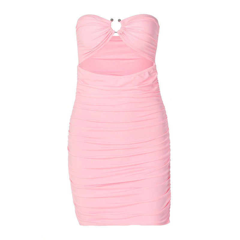 Strapless Othello Twist Front Midi Dress Orchid