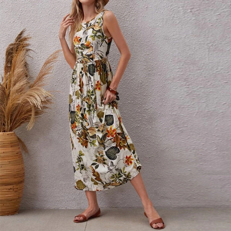 Lester Flower Smocked Midi Dress