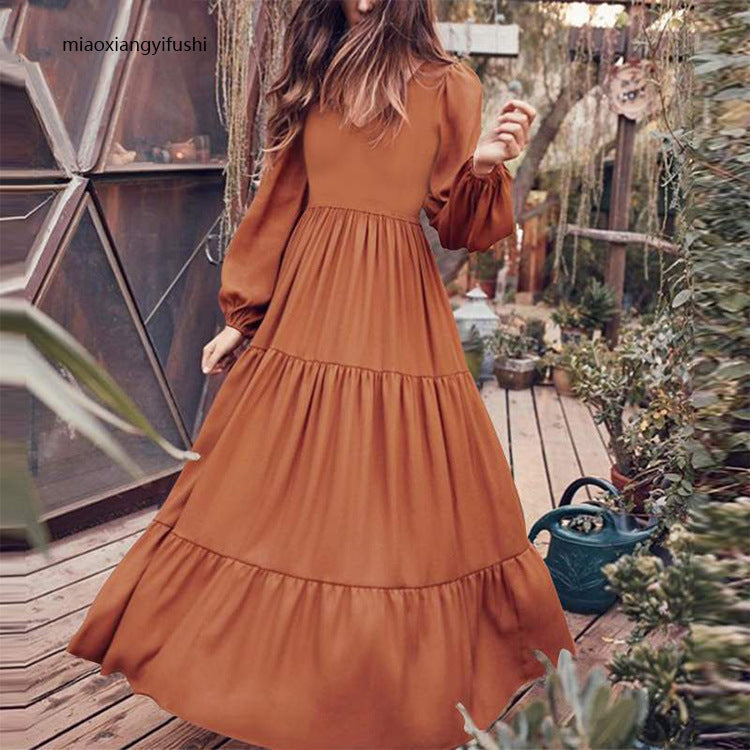 Satin Isadore Tiered Boho Midi Dress FINAL