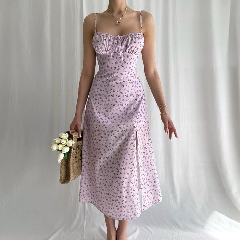 Camila Luxe Women's Floral Print Maxi Dress with High Slit Design Boutique Edit