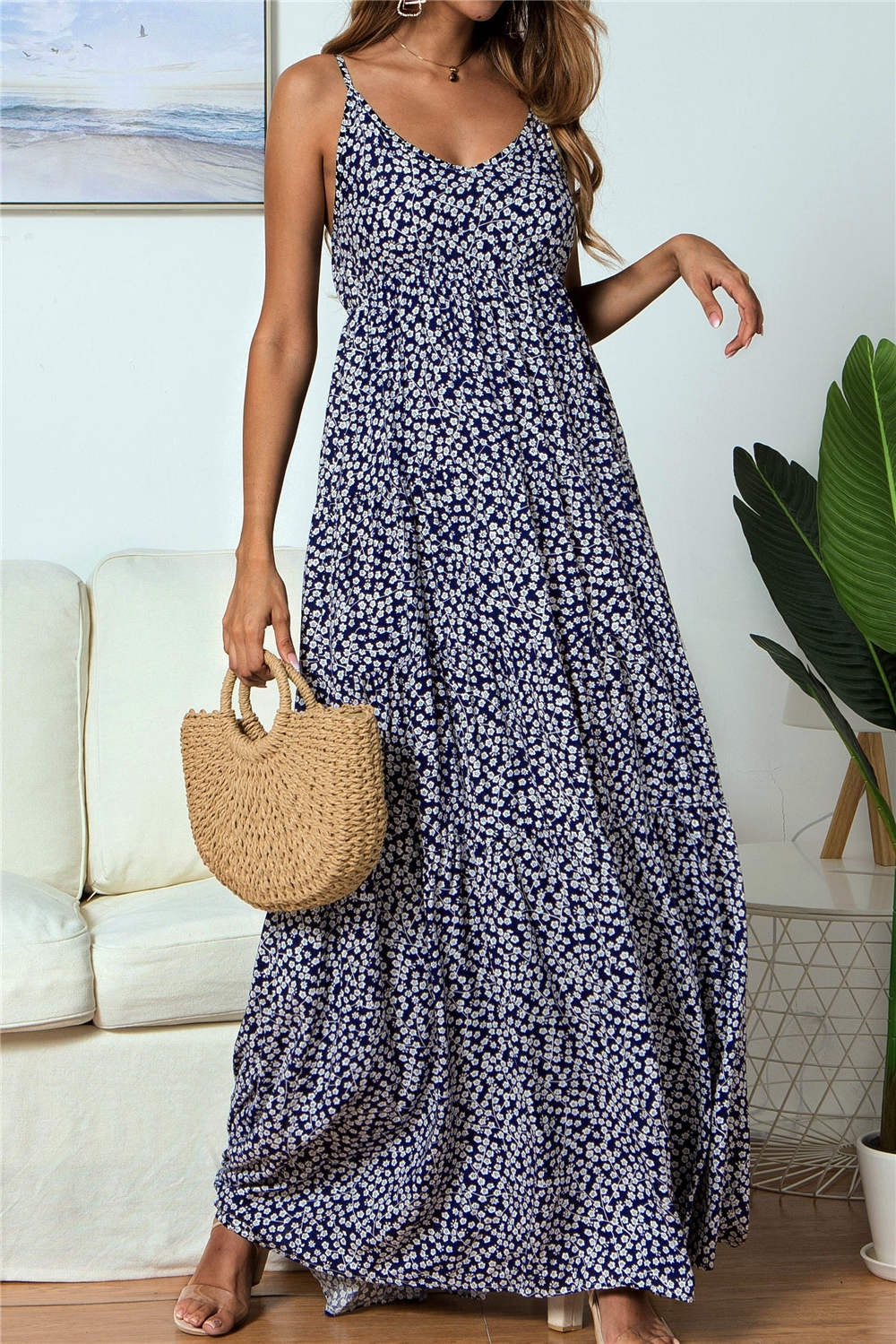 Trooper Flower Tie Strap Midi Dress FINAL