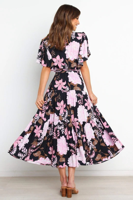 Duffy Botanical Puff Sleeve Babydoll Dress