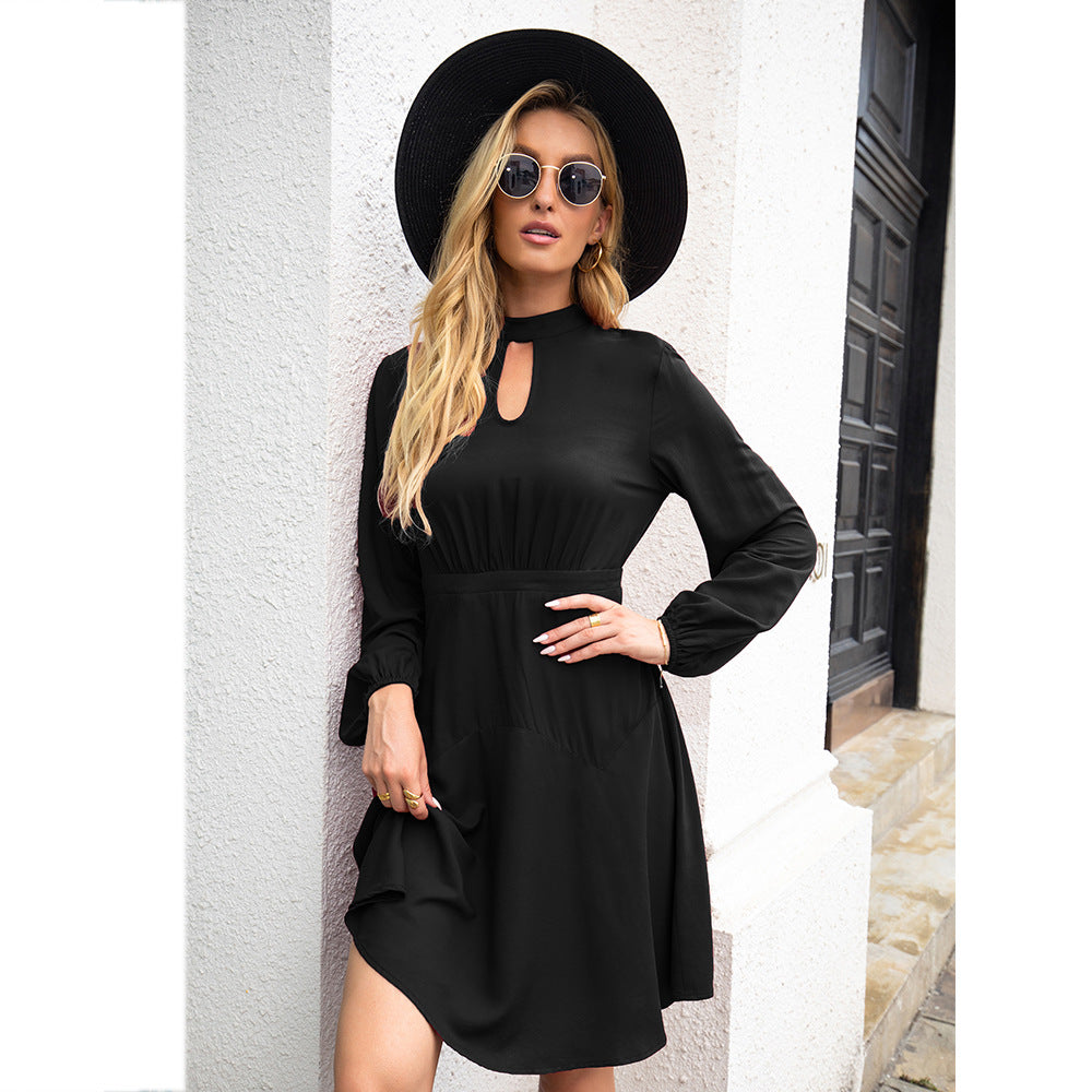 Forward Fashion Keyhole Dress Black