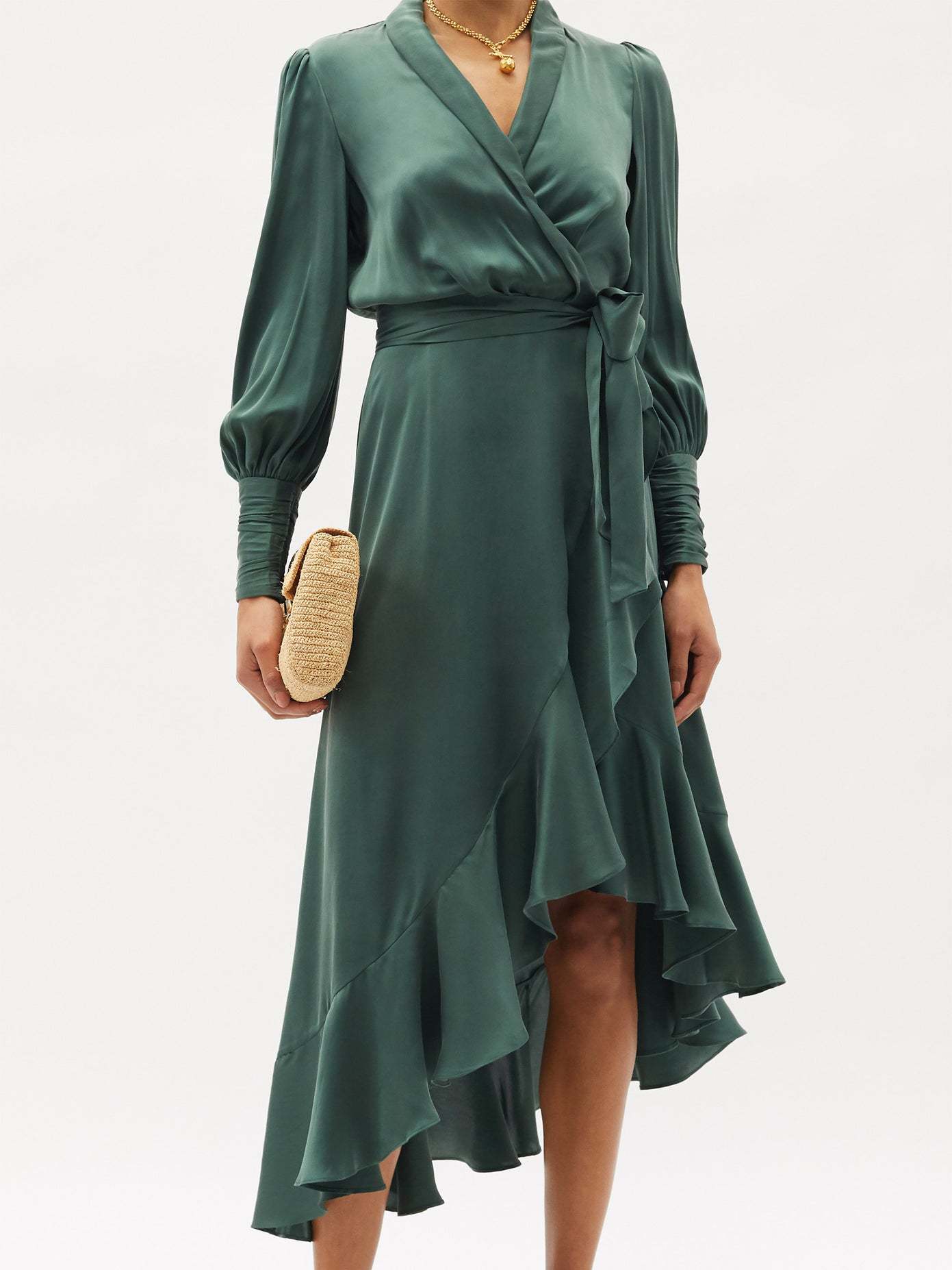 Wrap Paloma Knit Midi Dress Olive