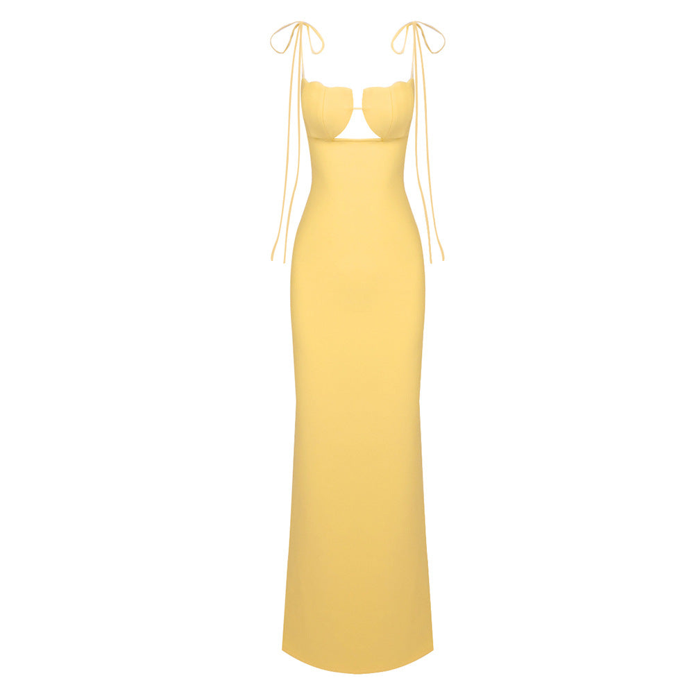 Chest Shell Cup Strap Dress Dress Backless Wearable