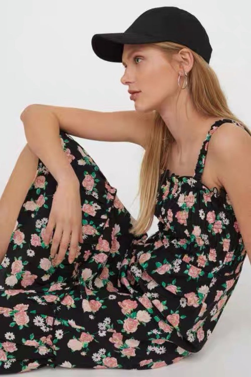 Charmaine Botanical Halter Midi Dress FINAL