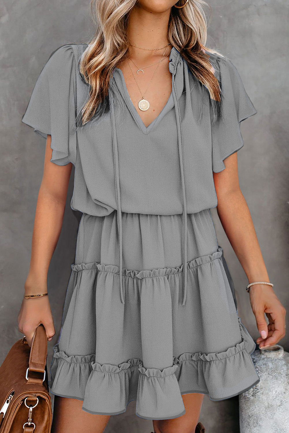 Smocked Glen Mini Dress Light Olive