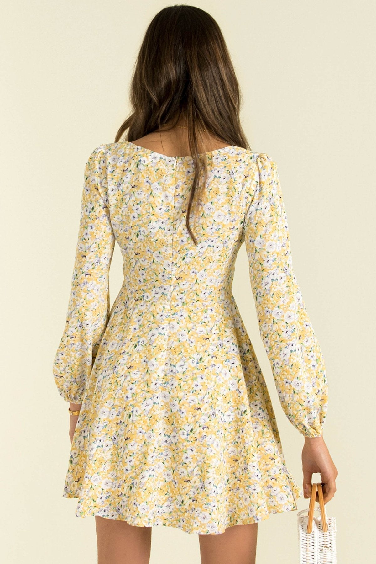Inner Sunset Botanical Smocked Cutout Dress Sage