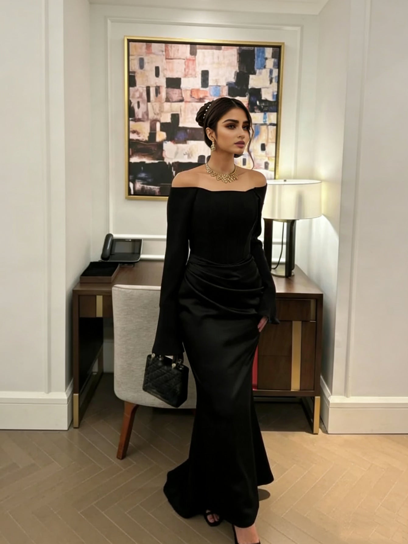 Women Clothing Tube Top Wedding Dress Toast Clothing Light Premium Engagement Wedding Dinner after Slit Hemline at Hem