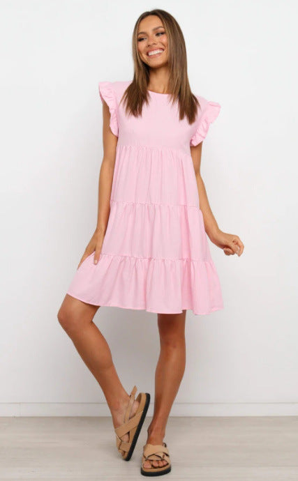 Linen Innocence Blend Babydoll Dress Lavender FINAL