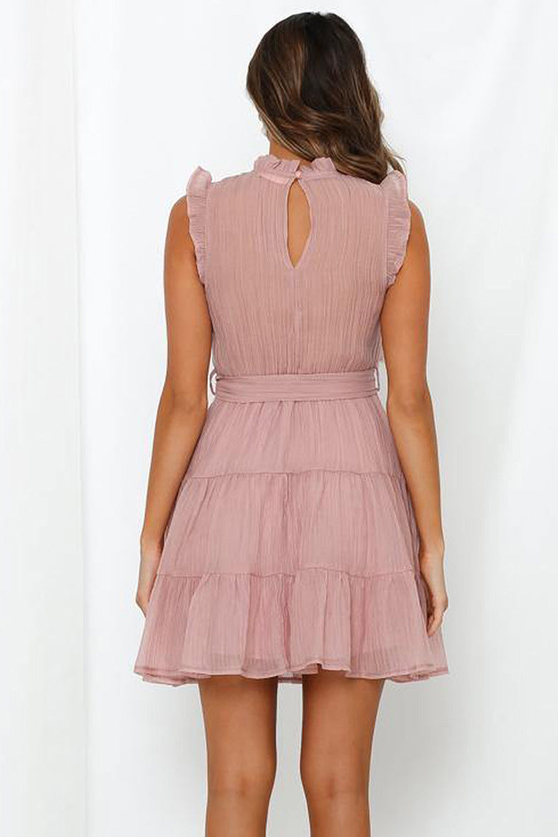Life And Soul Satin Halter Dress Cozy Pink
