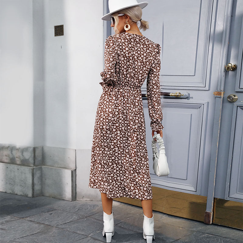 Reno Pocketed Flower Smocked Midi Dress FINAL