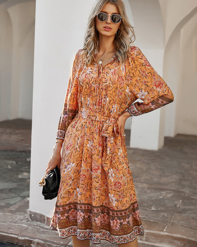 Wesley Satin Flower Ruffle Dress