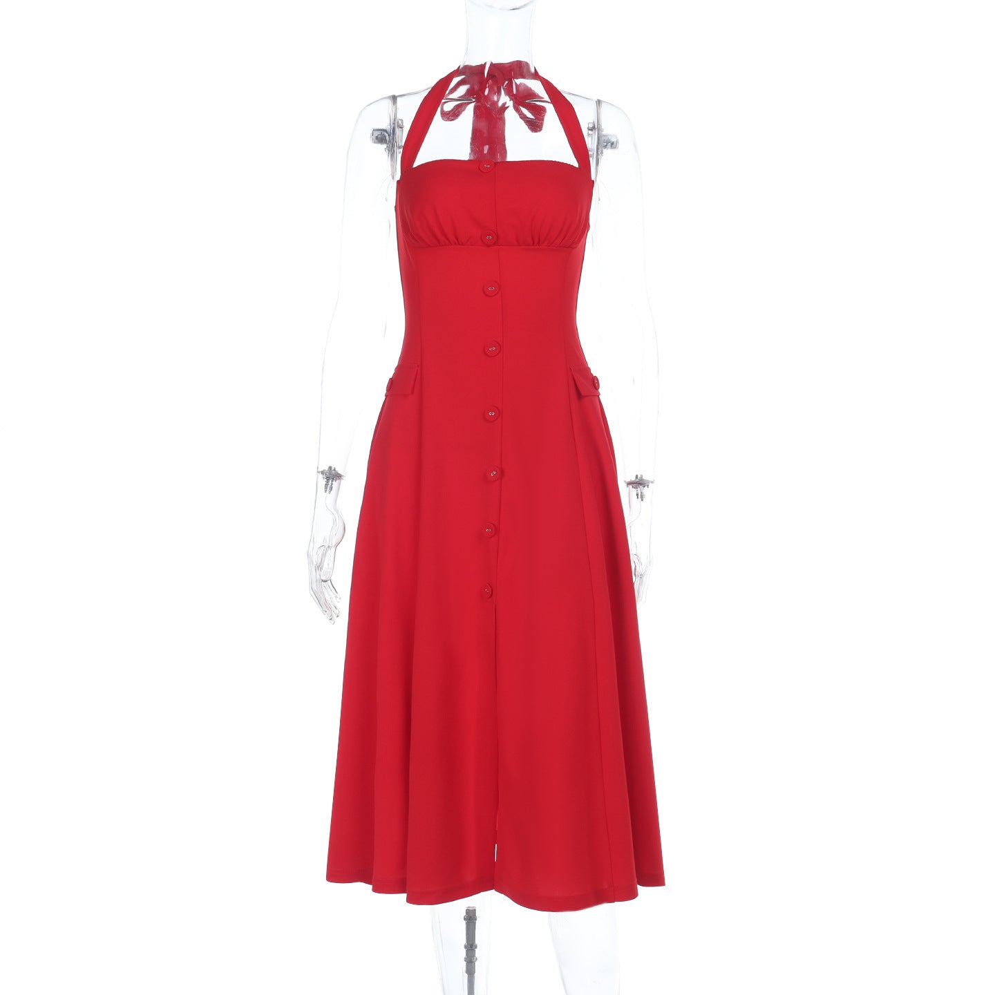Midi Carnes Dress Red