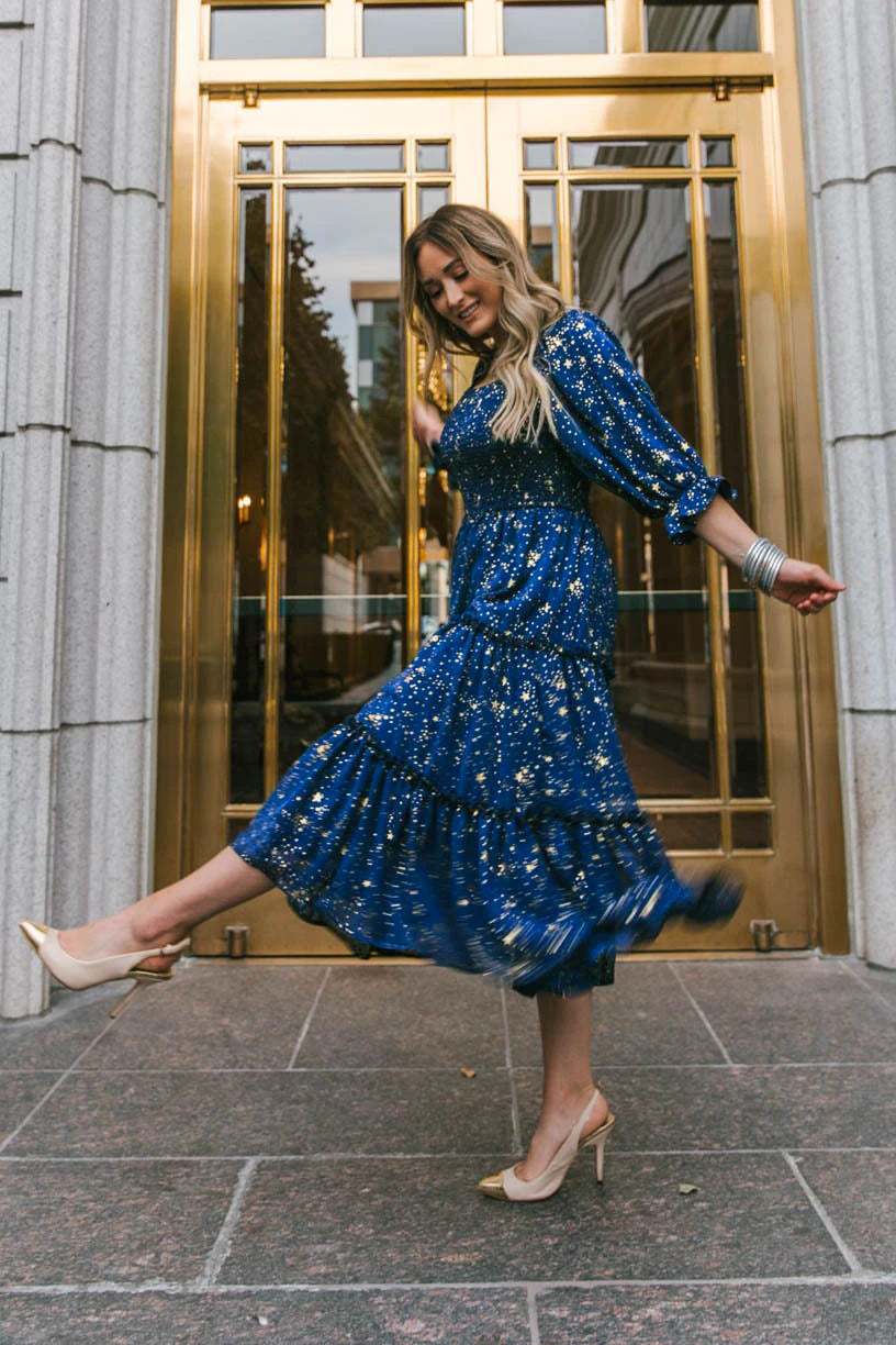 Printed Rivermark Ruffle Tiered Dress