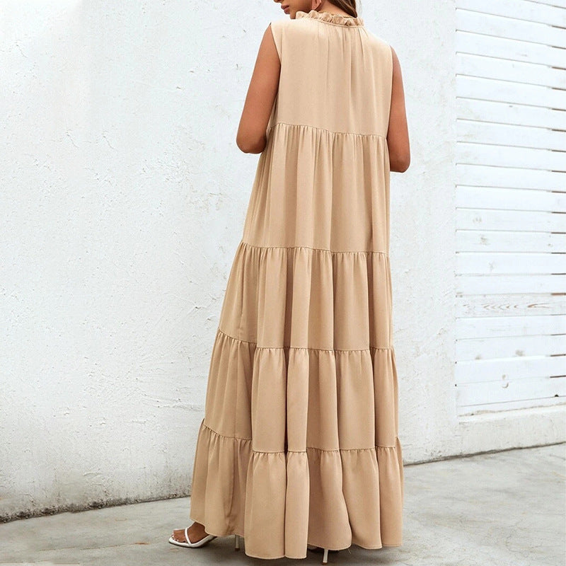 As Good Gold Tiered Tassel Midi Dress