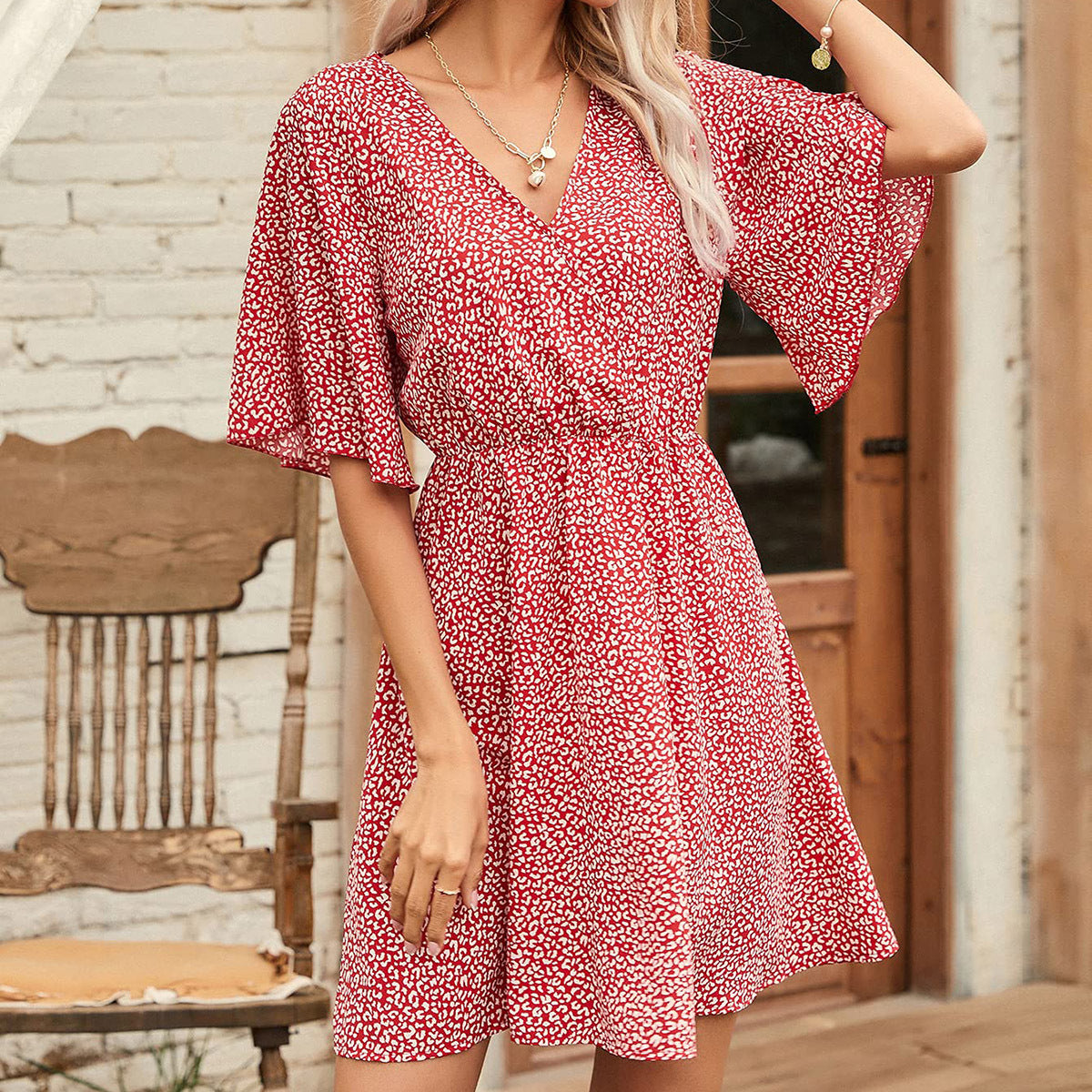 Spotted Jora Wrap Dress