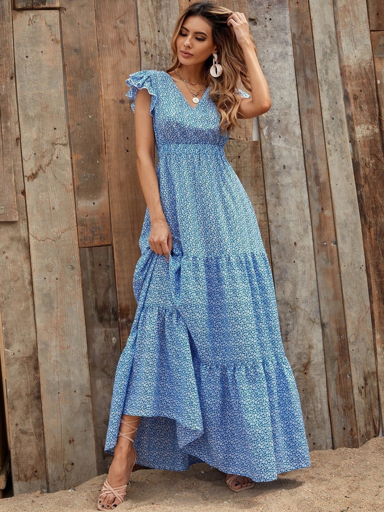 Watertown Bloom Tie Back Midi Dress