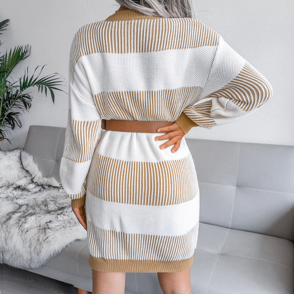 Striped Tacoma Knit Sweater Dress FINAL